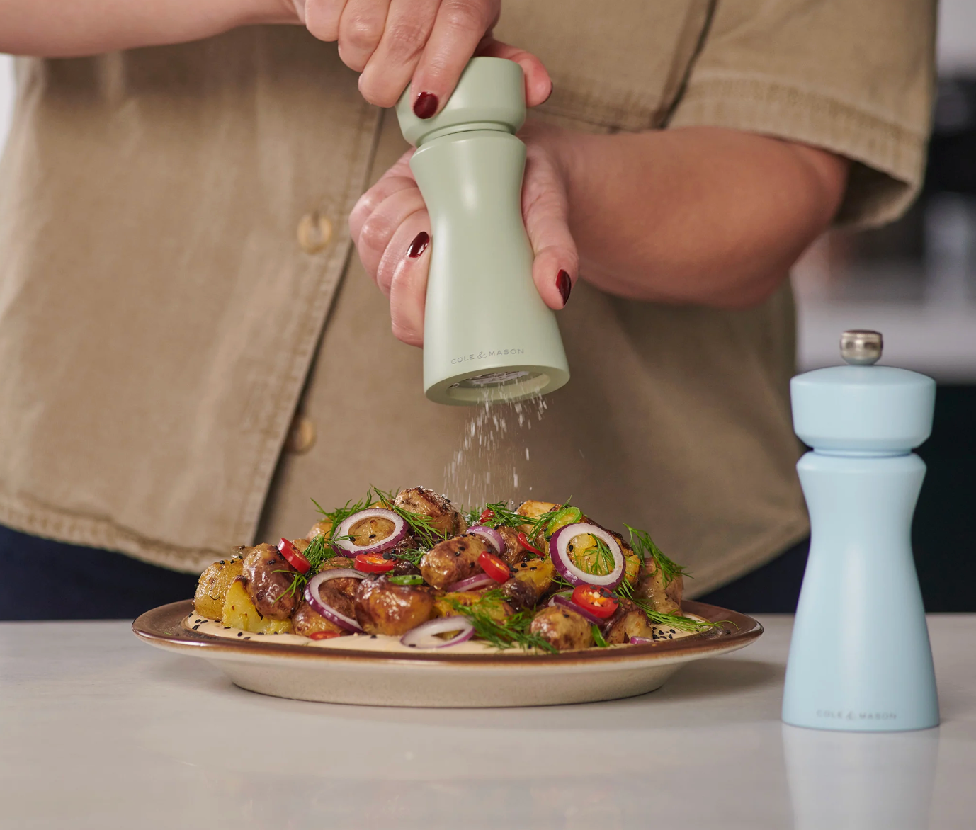 Cole & Mason Kenton Salt & Pepper Mill – Sage