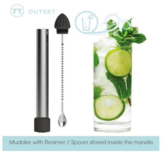 Outset 3-in-1 Muddler – Stirrer & Juicer Bar Tool