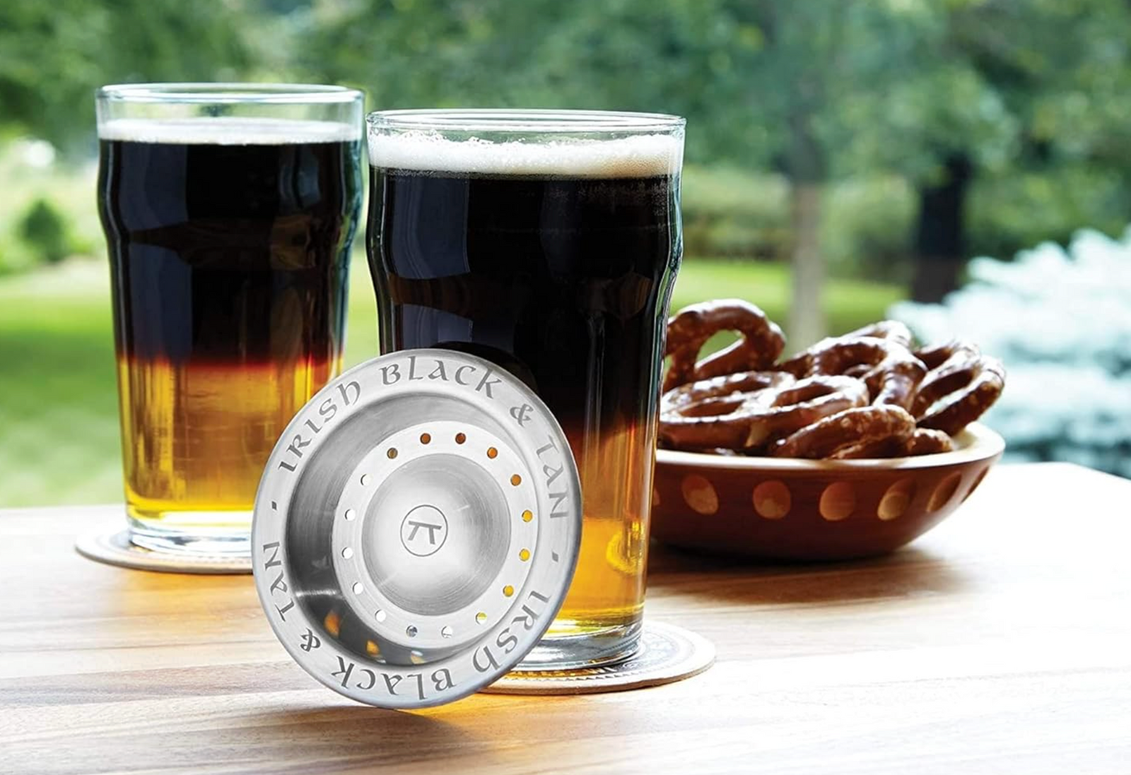 Outset Black and Tan Beer Layering Tool – Stainless Steel