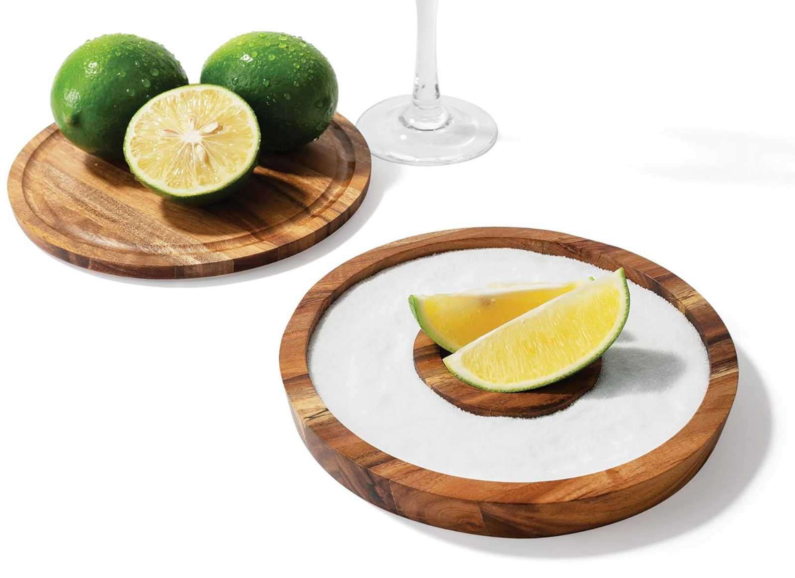 Outset 3-in-1 Acacia Wood Salt Rimmer & Cutting Board Container