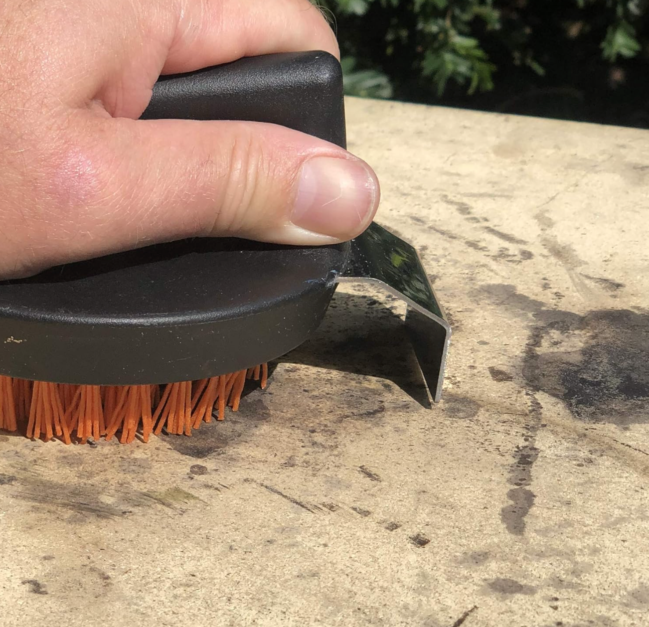 Outset Nylon Cleaning Brush with Scraper for Salt Block / Stone