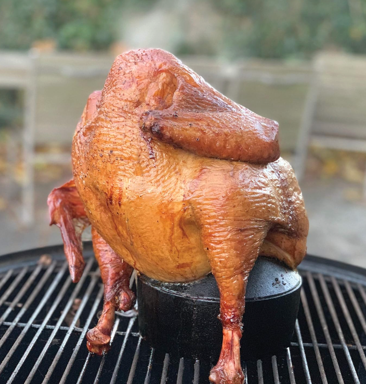 Outset Cast Iron Beer Can Chicken Holder & Flavor Infuser