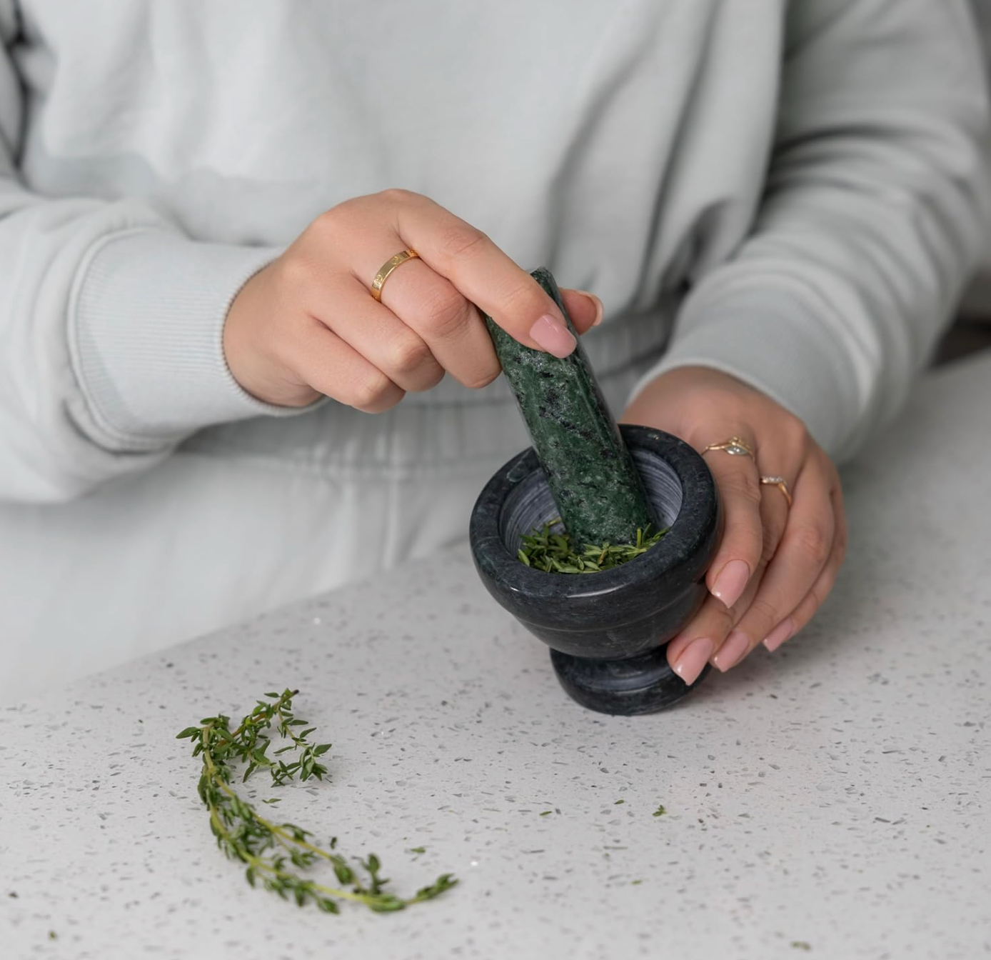 Fox Run Green Marble Mortar & Pestle – 3"