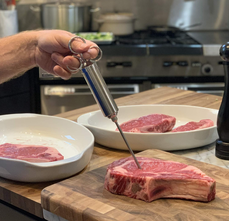 Outset Stainless Steel Marinade Injector Set – 6-Piece BBQ Kit