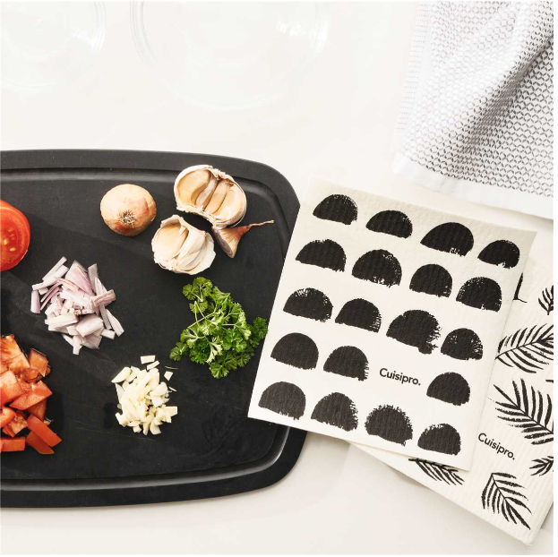 Cuisipro Reusable Eco Cleaning Cloth – Small 20 x 17 x 0.2 cm / 7.87 x 6.7" – Black Dots Cuisipro by Kitchen Niche