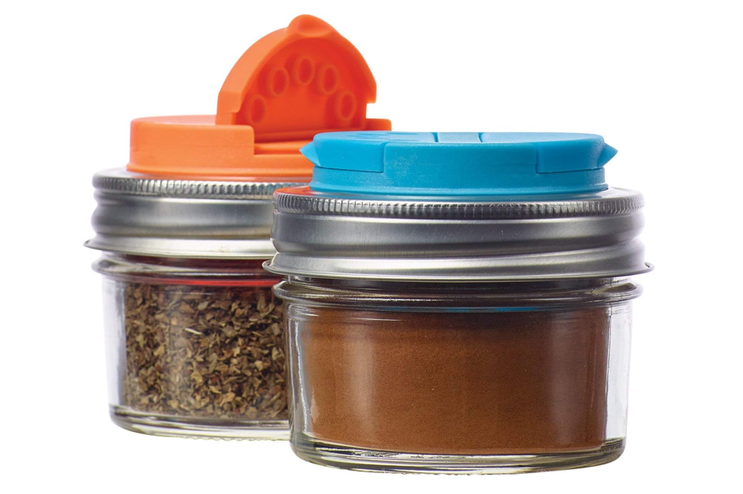 Jarware Spice Lids Set of 2 - Orange and Blue