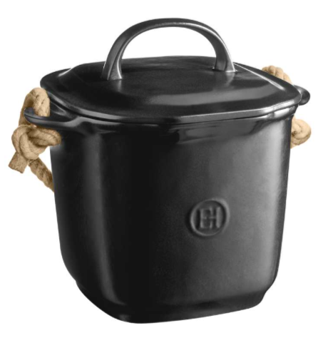 Emile Henry Compost Bin – Truffle Black (Truffe) – 25 x 20.5 x 24 cm – 3.5 L Emile Henry by Kitchen Niche