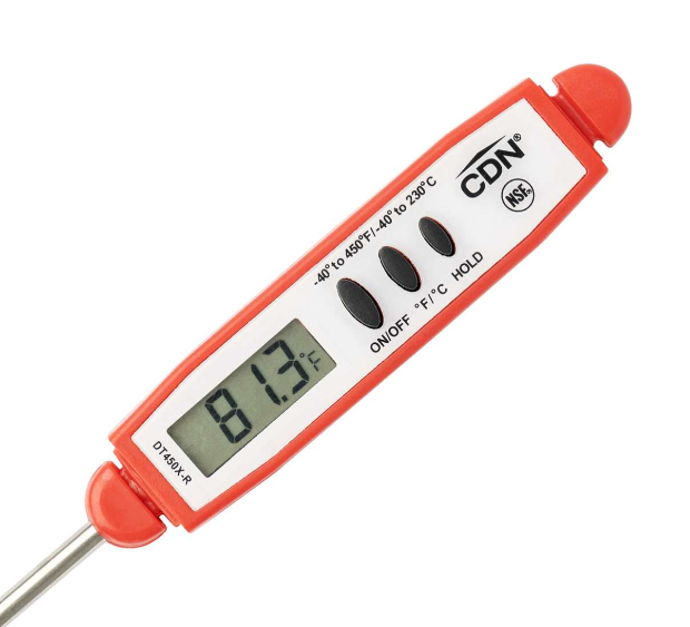 CDN Waterproof QuickRead Digital Thermometer - Red