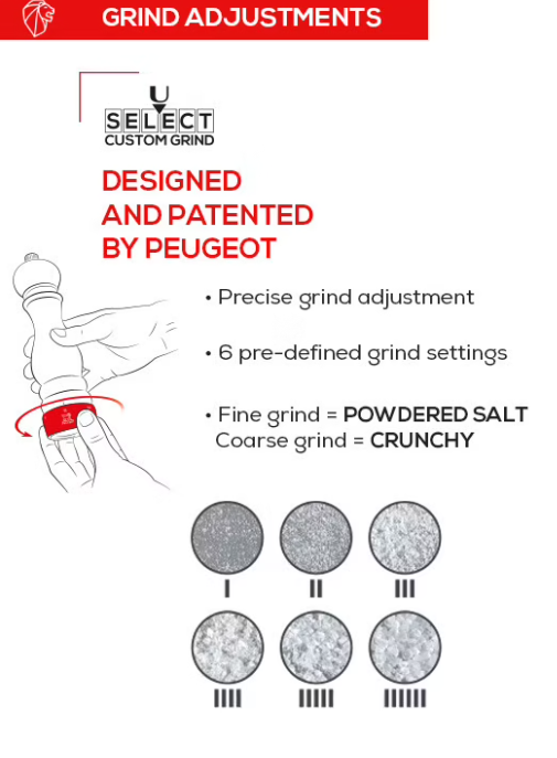 Peugeot Paris u'Select Black Lacquer 30cm Salt Mill by Kitchen Niche