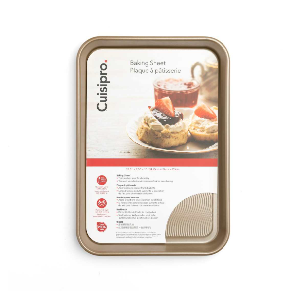 Cuisipro Baking Sheet – Small, Carbon Steel, 13.5" x 9.5" x 1" / 34.25 x 24 x 2.5 cm Cuisipro by Kitchen Niche