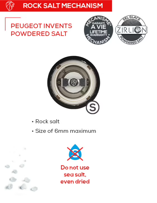 Peugeot Paris u'Select Black Lacquer 23cm Salt Mill by Kitchen Niche