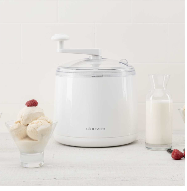 Donvier Ice Cream Maker – 1 Qt / 0.9 L – White Donvier by Kitchen Niche