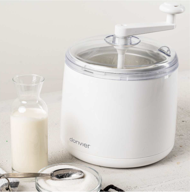 Donvier Ice Cream Maker – 1 Qt / 0.9 L – White Donvier by Kitchen Niche