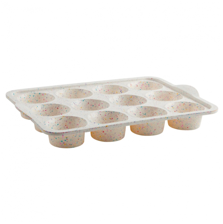 Trudeau Rainbow Granite Muffin Pan – 12 Cavities