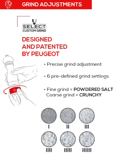 Peugeot Paris u'Select White Lacquer 23cm Salt Mill by Kitchen Niche