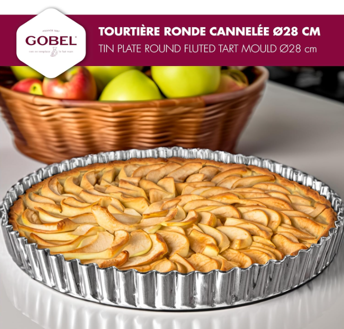 Gobel Fluted Round Quiche Mold – 11" x 1" / 28 x 2.5 cm