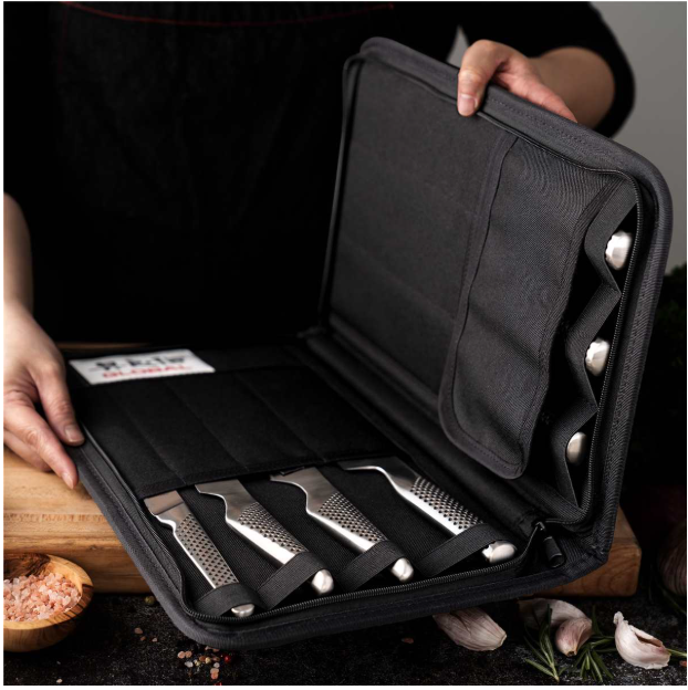 Global Knife Case w/Zipper 7 Pockets Hard Case Global by Kitchen Niche