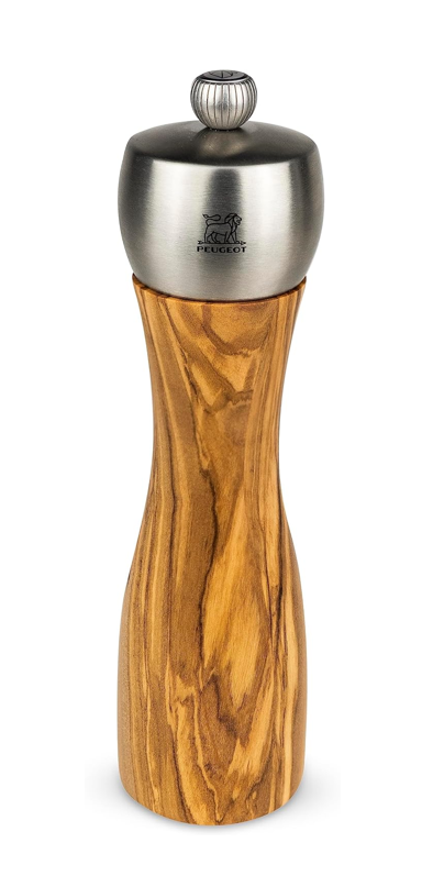 Peugeot Fidji Olive Wood 20cm Pepper Mill by Kitchen Niche