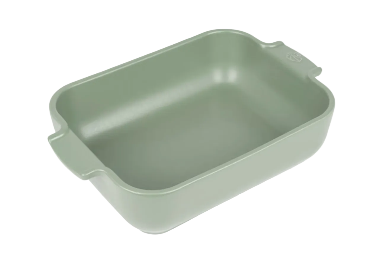 Peugeot Appolia Ceramic Baking Dish – Rectangular, Fern Green – 25 cm