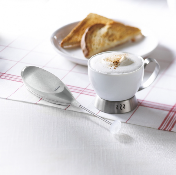 Trudeau Battery Milk Frother – Silver Trudeau by Kitchen Niche