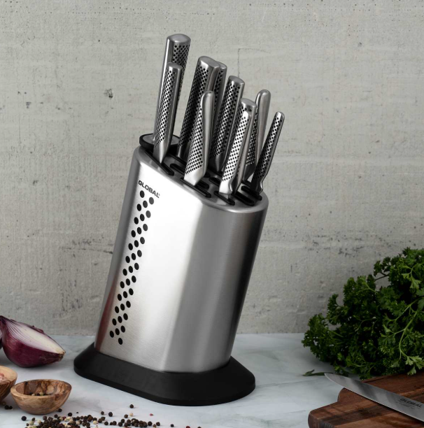 Global Knife Block For 11 Knives Stainless Steel Global by Kitchen Niche