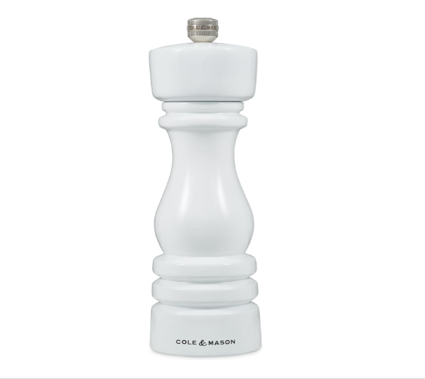 Cole & Mason The London Collection Pepper Mill – White Gloss – 7" / 18 cm by Kitchen Niche