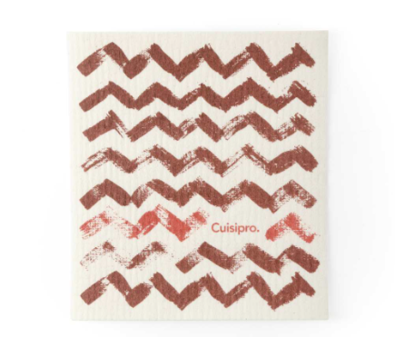 Cuisipro Reusable Eco Cleaning Cloth – Small 20 x 17 x 0.2 cm / 7.87 x 6.7" – Red ZigZag Cuisipro by Kitchen Niche