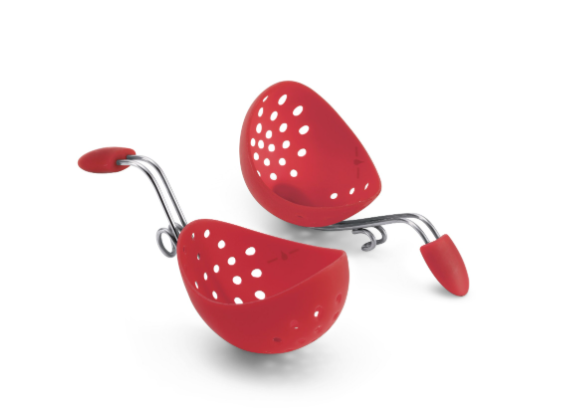 Cuisipro Egg Poacher – Set of 2, Silicone, Red Cuisipro by Kitchen Niche