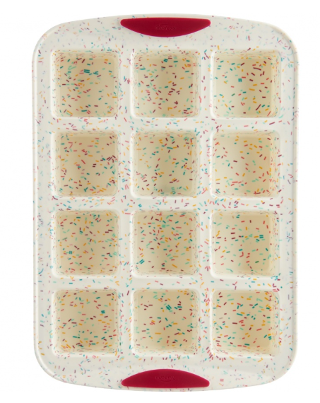 Trudeau Silicone Brownie Baking Pan – Confetti Fuchsia – 12-Cavity Trudeau by Kitchen Niche