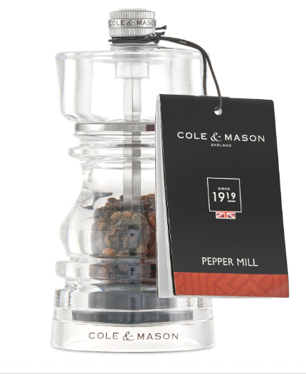 Cole & Mason The London Collection Pepper Mill – Acrylic – 5" / 13 cm by Kitchen Niche