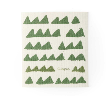 Cuisipro Reusable Eco-Cleaning Cloth – Small 20 x 17 x 0.2 cm / 7.87 x 6.7" – Green Triangle Design Cuisipro by Kitchen Niche