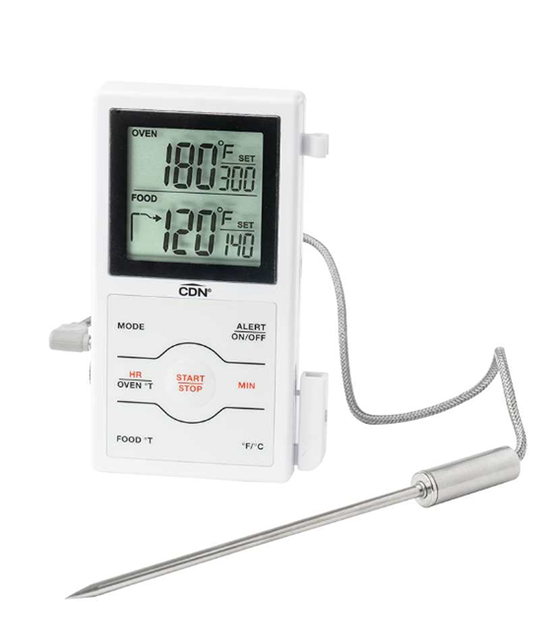 CDN Dual Probe Oven Thermometer Timer - White