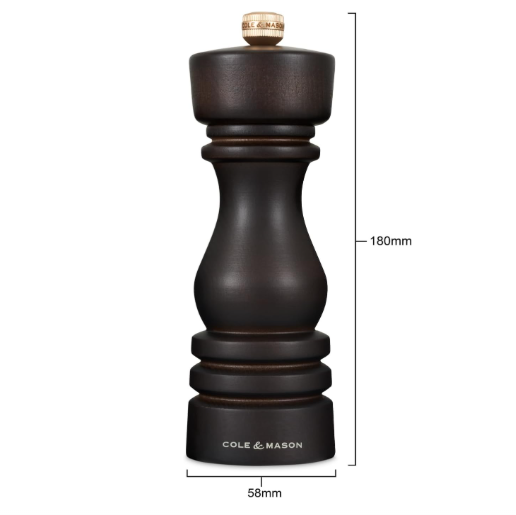 Cole & Mason The London Collection Salt Mill – Chocolate Wood – 7" / 18 cm by Kitchen Niche