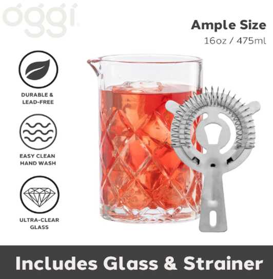 Oggi Cocktail Glass with Strainer