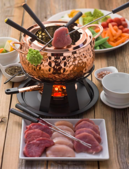 Swissmar Biel Cast Iron Meat Fondue Set – Copper by Kitchen Niche