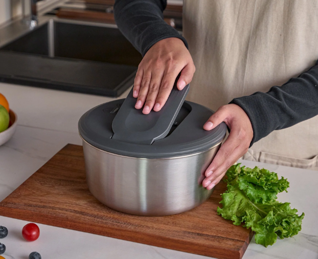 Zyliss Swift Dry Salad Spinner Stainless Steel – Small