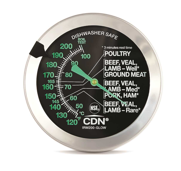 CDN Glow Ovenproof Meat Thermometer - Silver
