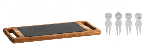 Trudeau Smiley Cheese Board Set – 6-Piece Trudeau by Kitchen Niche