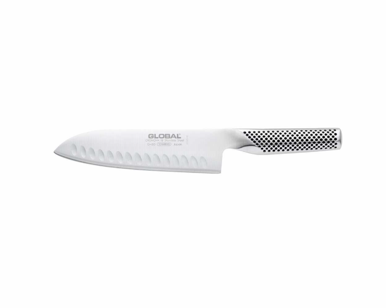 Global Santoku Knife Fluted 18cm / 7" Global by Kitchen Niche