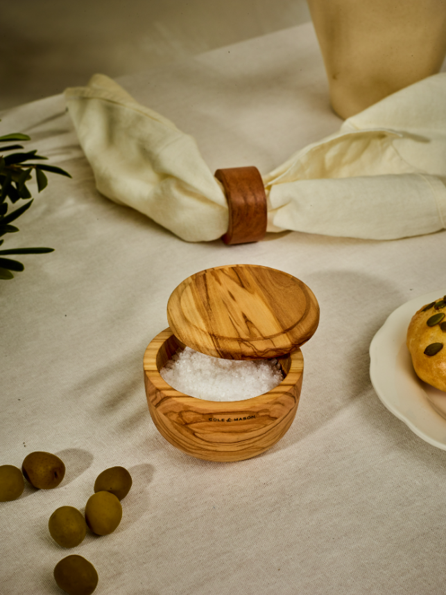 Cole & Mason Portobello Olive Wood Salt Pot