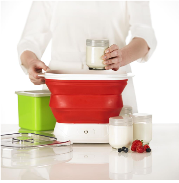 Cuisipro Collapsible Yogurt Maker – Red – ETL Certified Cuisipro by Kitchen Niche