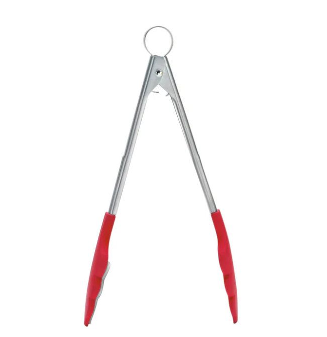 Cuisipro Tongs with Teeth – 9.5" / 24 cm – Silicone Red Cuisipro by Kitchen Niche