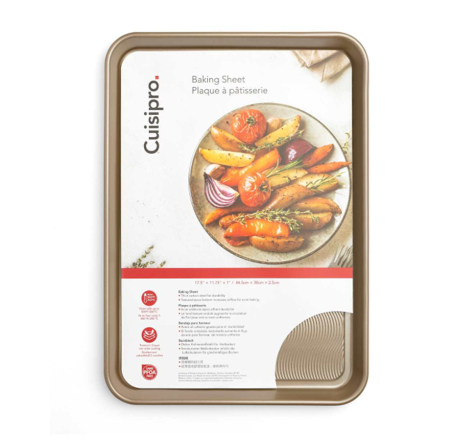 Cuisipro Baking Sheet – Large, Carbon Steel, 17.5" x 11.75" x 1" / 44.5 x 30 x 2.5 cm Cuisipro by Kitchen Niche