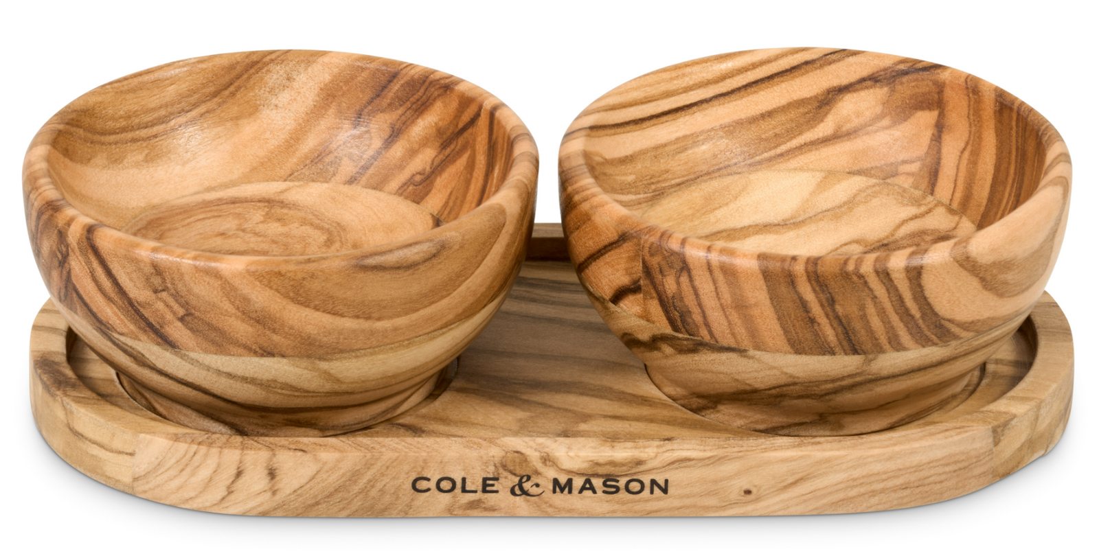 Cole & Mason Portobello Olive Wood Salt & Pepper Pinch Pots