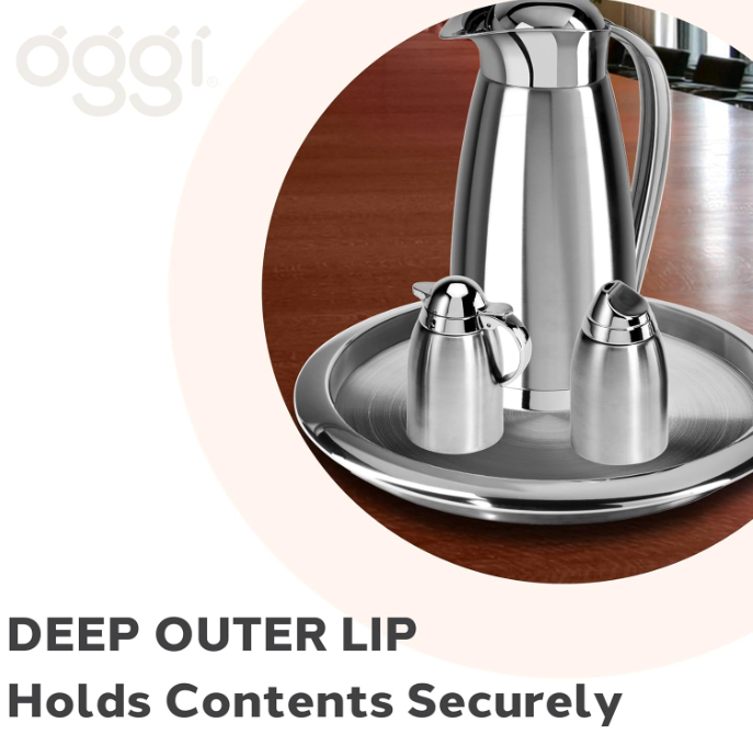 Oggi Serving Tray – Stainless Steel – 14" Ø