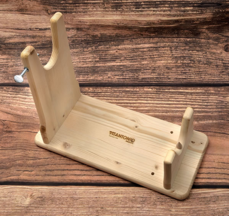 Vitantonio Beech Wood Meat Holder for Cutting Prosciutto – 42x19cm