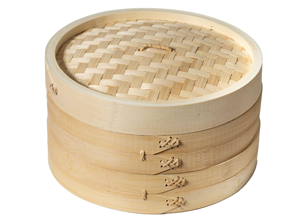 Joyce Chen 2-Tier Bamboo Steamer Baskets, 10-Inch