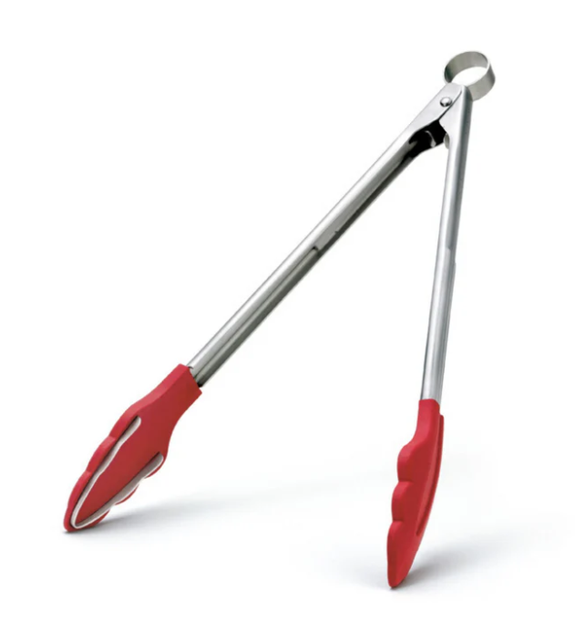 Cuisipro Tongs with Teeth – 9.5" / 24 cm – Silicone Red Cuisipro by Kitchen Niche