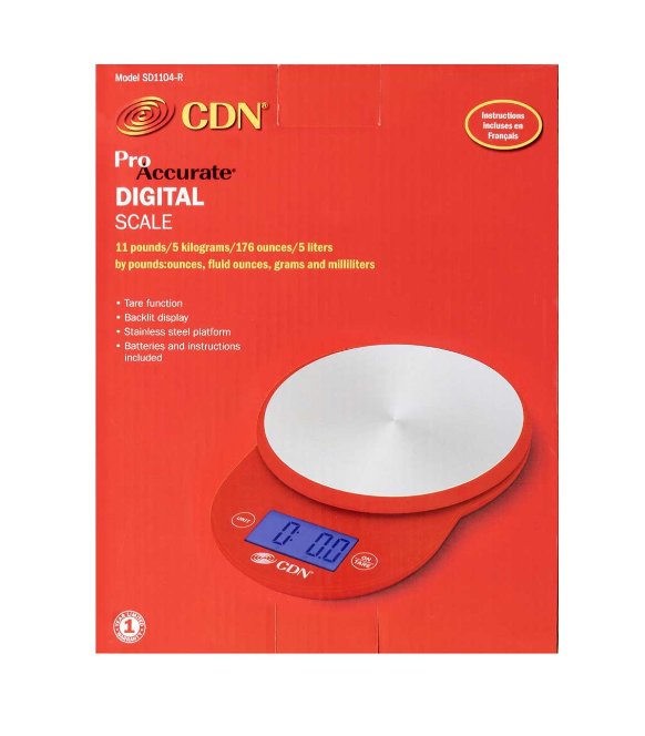CDN ProAccurate Digital Kitchen Scale - Red