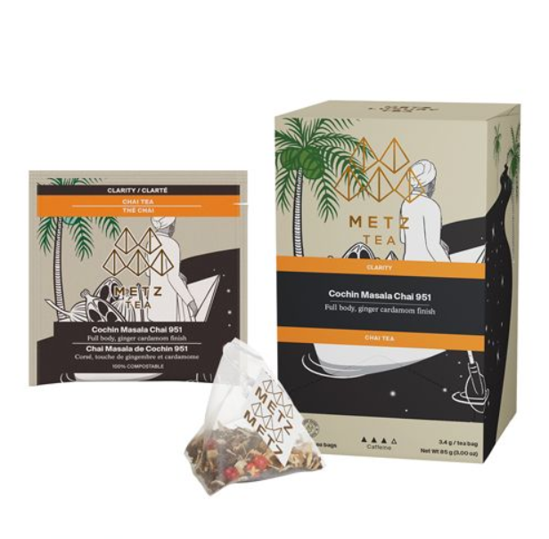 Metropolitan Tea Metz Cochin Masala Chai Tea – Box of 25 Teabags